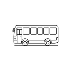Bus side view with clean minimal outline