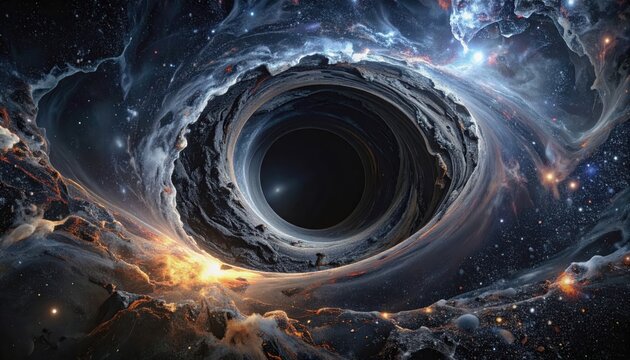Cosmic Abyss - A Stunning Depiction of a Black Hole in Space.