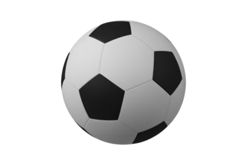A classic black and white soccer ball, isolated on a transparent background. background removed