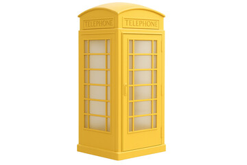 Fototapeta premium 3d rendering of a classic yellow telephone booth isolated on transparent background