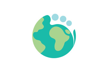 Stylized Earth Footprint Logo Concept for Eco Friendly Environmental Campaigns