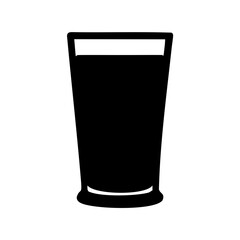 A minimalistic illustration of a classic pint glass filled with liquid