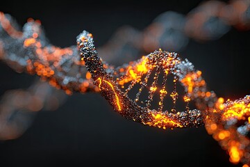 dna helix on black background