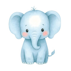 Naklejka premium Cute Watercolor Baby Elephant Illustration