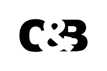 CB logo design in bold style. Black white identity symbol. Modern typography emblem. Corporate branding icon.