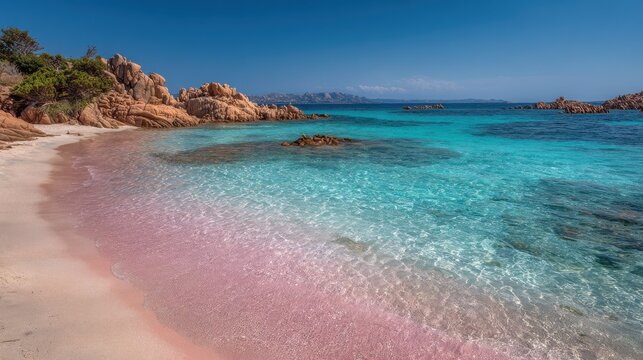 amazing pink sand beach in budelli island maddalena archipelago sardinia italy no logos no brands ar 169