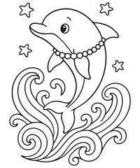 Mermaid coloring page for kids