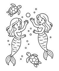 Mermaid coloring page for kids