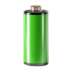 A green battery is shown on a white background