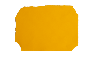 Torn yellow paper sheet on transparent background
