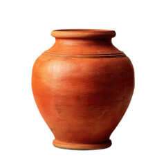 A large orange vase with a brown rim