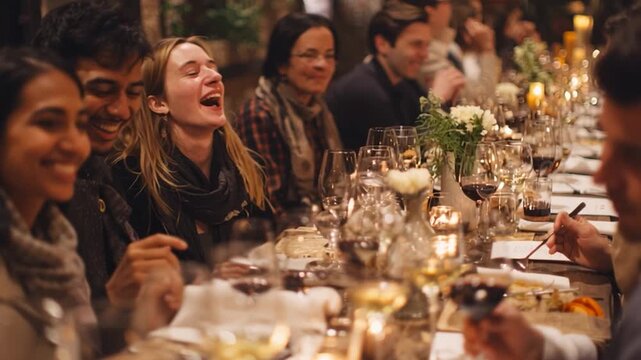 People Enjoying a Dignified Dinner