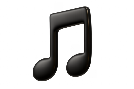 Glossy Musical Note with Transparent Background - Powered by Adobe