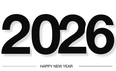 New Year 2026 Typography Design. Perfect for Posters, Invitations, Banners, Social Media, and Celebration Decorations. Vector Isolated