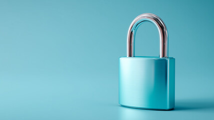 Fototapeta premium A secure padlock standing upright, conveying protection, privacy and reliable access control for valuable information and assets. 