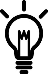 Lightbulb icon, symbol, logo