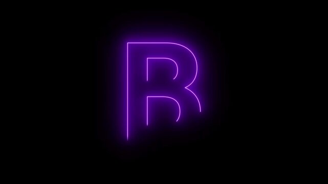 Glowing Neon Alphabet Letter B Animation   Futuristic Light Typography Video