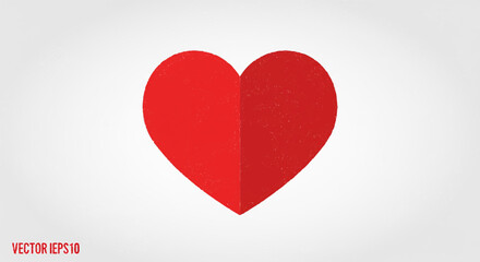 Red Heart Symbol on White Background - Love and Valentine's Day Icon