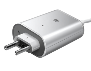  Detailed Power Brick, Geometric View, Modern Electronics Accessory, Isolated on Transparent Background.