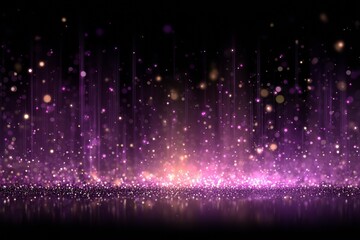 Purple background with a lot of sparkles. The background is purple and the sparkles are in different sizes and colors
