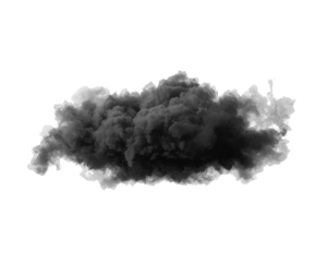 Abstract form of gray cloud on transparent field, a dramatic natural phenomenon on a black