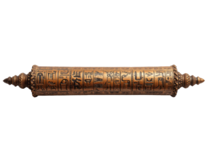 Ancient mysteries revealed, A meticulously crafted replica scroll with hieroglyphic inscriptions