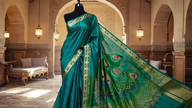 green paithani saree from maharashtra indian attire video