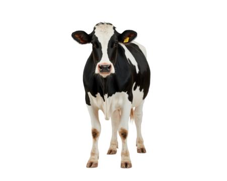 Charming Holstein Cow Portrait, A Captivating Dairy Breed Showcasing Classic Markings And Earnest Gaze