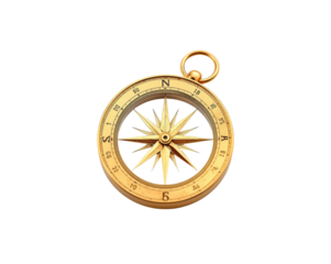 Close-Up of Golden Compass, Navigating Through the Unknown with Precision and Elegance