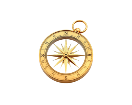 Close-Up of Golden Compass, Navigating Through the Unknown with Precision and Elegance