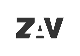 ZAV logo design. Initial letter Z A V bold font style for tech startups, consulting, corporate branding. Creative company name, headlines typography identity, trendy logotype.