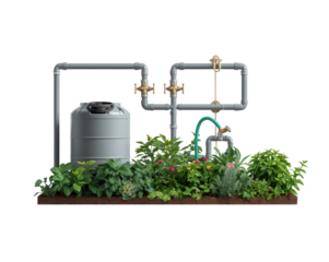 Efficient Rainwater Harvesting System Integrated with a Lush Garden for Sustainable Living