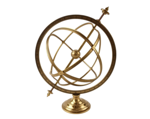 Elegant celestial globe symbolizing exploration, timekeeping, and classic scientific instrumentation