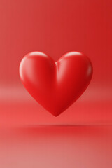 Red heart, symbol of love, on a red background.
