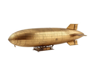 Obraz premium Exquisite Golden Airship Miniature, A Captivating Replica of Aviation History Elegantly Displayed