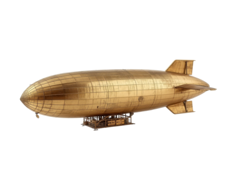 Exquisite Golden Airship Miniature, A Captivating Replica of Aviation History Elegantly Displayed