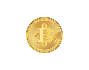 Golden Bitcoin Cryptocurrency Coin Isolated on the Pure backdrop Symbolizing Financial Growth