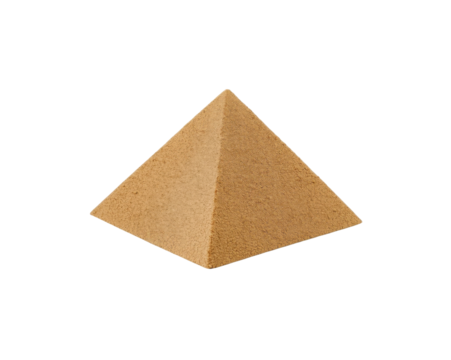 Isolated geometrical pyramid shape with textured surface for concept presentation and design