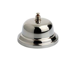 Silver service bell isolated on a transparent background