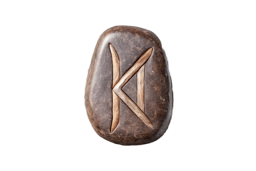 Ancient rune stone symbol isolated on a transparent background