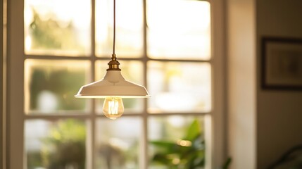 Warm light illuminates a cozy room during sunset