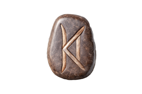 Ancient rune stone symbol isolated on a transparent background
