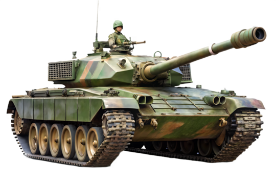 Armored vehicle green camouflage isolated on a transparent background - Powered by Adobe