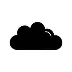 Stylized cloud icon illustration in black and white, simple weather symbol