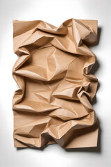 Crumpled beige paper, sculpted into abstract folds.

