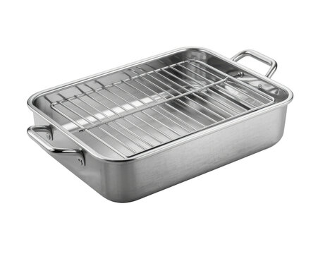 Stainless Steel Roasting Pan with Rack, Professional-Grade Cookware for Oven Cooking