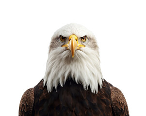 Obraz premium Striking portrait of a majestic bald eagle against a dramatic backdrop of stark ambiance