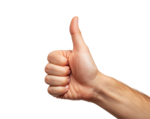 The sign of approval, Man's hand with thumb up conveys positive sentiment in detailed image