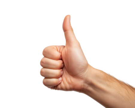 The sign of approval, Man's hand with thumb up conveys positive sentiment in detailed image