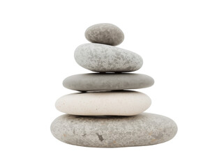 Zen Stones in Harmony, A Stacked Pebble Tower Representing Balance and Mindfulness Still Life